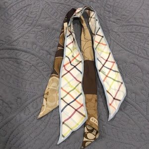 Two Coach Scarves for bags or neck